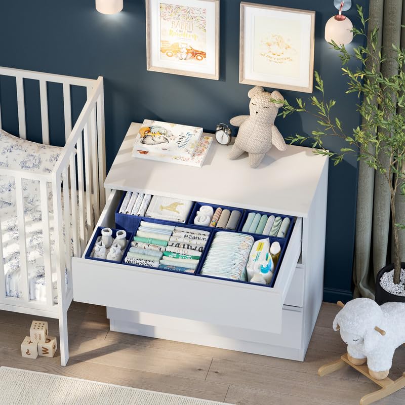 NEATERIZE Drawer Organizer Set of 12 - Navy Dresser Organizer for Nursery, Bedroom & Closet - Image 4